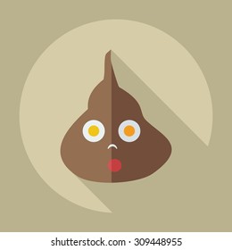 Flat modern design with shadow icons faeces