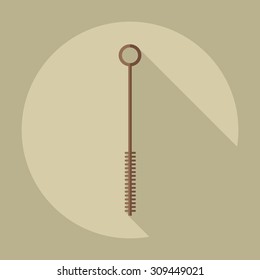 Flat modern design with shadow icons brush for cleaning hookah