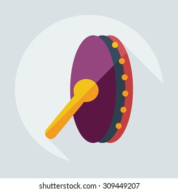 Flat modern design with shadow icons tambourine