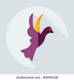 Flat modern design with shadow icons dove