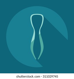 Flat modern design with shadow icons parts hookah
