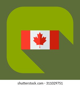 Flat modern design with shadow icons flag of Canada