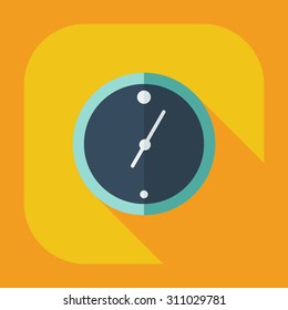 Flat modern design with shadow icons Wall clock
