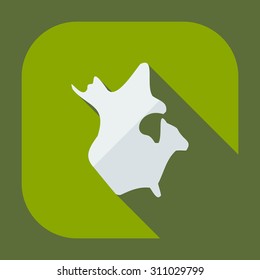 Flat modern design with shadow icons map of Canada
