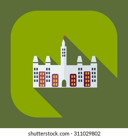 Flat modern design with shadow icons castle Canada