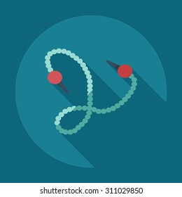 Flat modern design with shadow icons parts hookah
