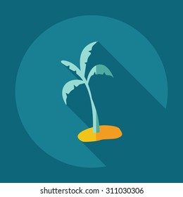 Flat modern design with shadow icons palm