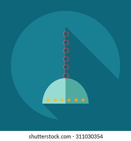 Flat modern design with shadow icons parts hookah