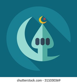 Flat modern design with shadow icons mosque