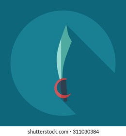 Flat modern design with shadow icons sword