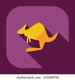 Flat modern design with shadow icons kangaroo