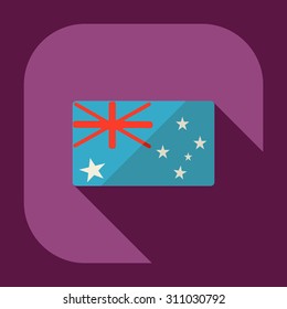 Flat modern design with shadow icons australia flag