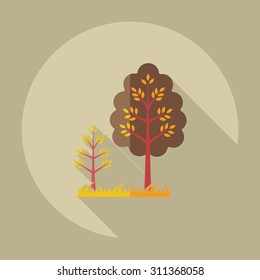 Flat modern design with shadow icons tree