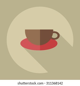 Flat modern design with shadow icons cup