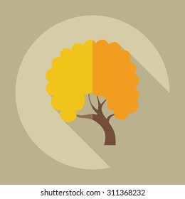 Flat modern design with shadow icons tree