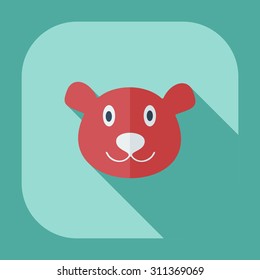 Flat modern design with shadow icons bear Canada