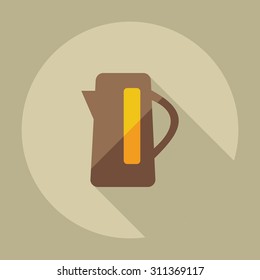 Flat modern design with shadow icons kettle
