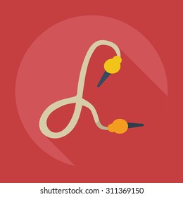 Flat modern design with shadow icons parts hookah
