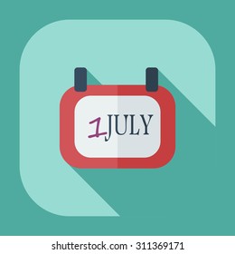 Flat modern design with shadow icons July 1