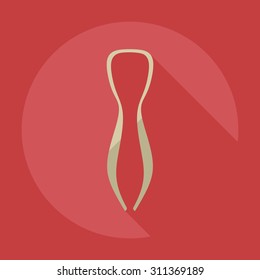 Flat modern design with shadow icons parts hookah
