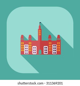 Flat modern design with shadow icons castle Canada