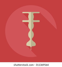 Flat modern design with shadow icons parts hookah