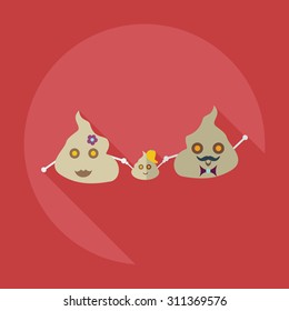 Flat modern design with shadow icons faeces