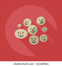Flat modern design with shadow icons faeces