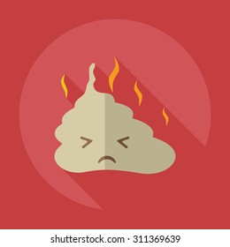 Flat modern design with shadow icons faeces