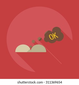 Flat modern design with shadow icons faeces