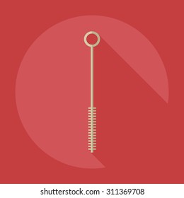 Flat modern design with shadow icons brush for cleaning hookah