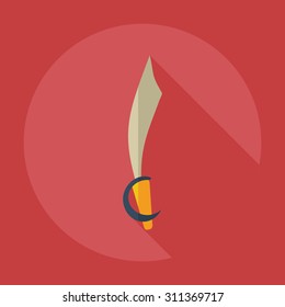 Flat modern design with shadow icons sword