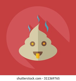 Flat modern design with shadow icons faeces