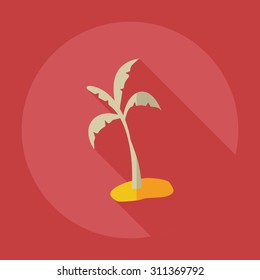 Flat modern design with shadow icons palm
