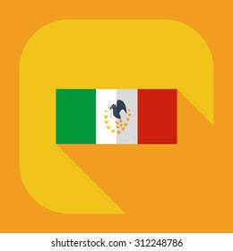 Flat modern design with shadow icons flag of Mexico