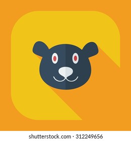 Flat modern design with shadow icons bear Canada