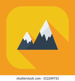Flat modern design with shadow icons mountains