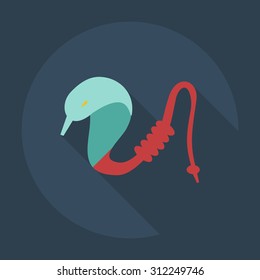 Flat modern design with shadow icons parts hookah