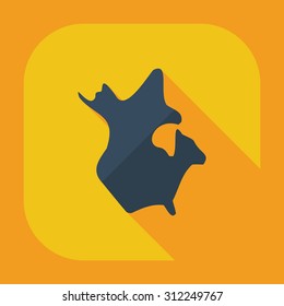 Flat modern design with shadow icons map of Canada
