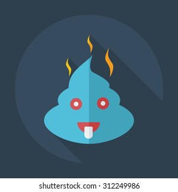 Flat modern design with shadow icons faeces