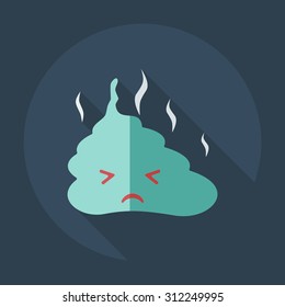 Flat modern design with shadow icons faeces