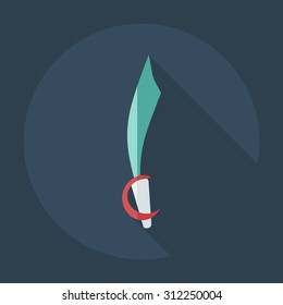 Flat modern design with shadow icons sword