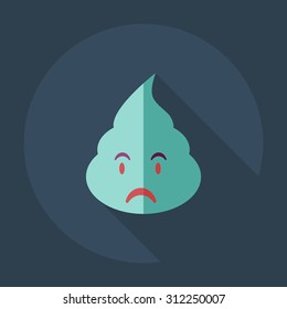 Flat modern design with shadow icons faeces