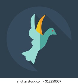 Flat modern design with shadow icons dove