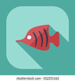 Flat modern design with shadow icons small fish