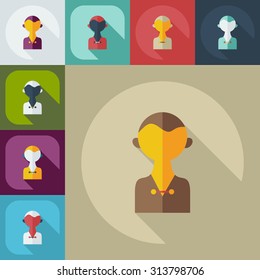 Flat modern design with shadow icons journalist
