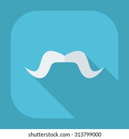 Flat modern design with shadow icons mustache