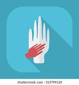 Flat modern design with shadow icons arm in arm