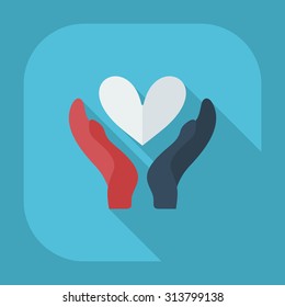 Flat modern design with shadow icons cherish the love