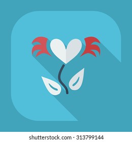 Flat modern design with shadow icons love tree